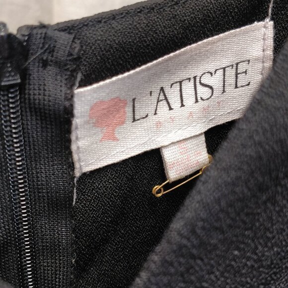 Black v-neck a-line dress - Picture 4 of 4